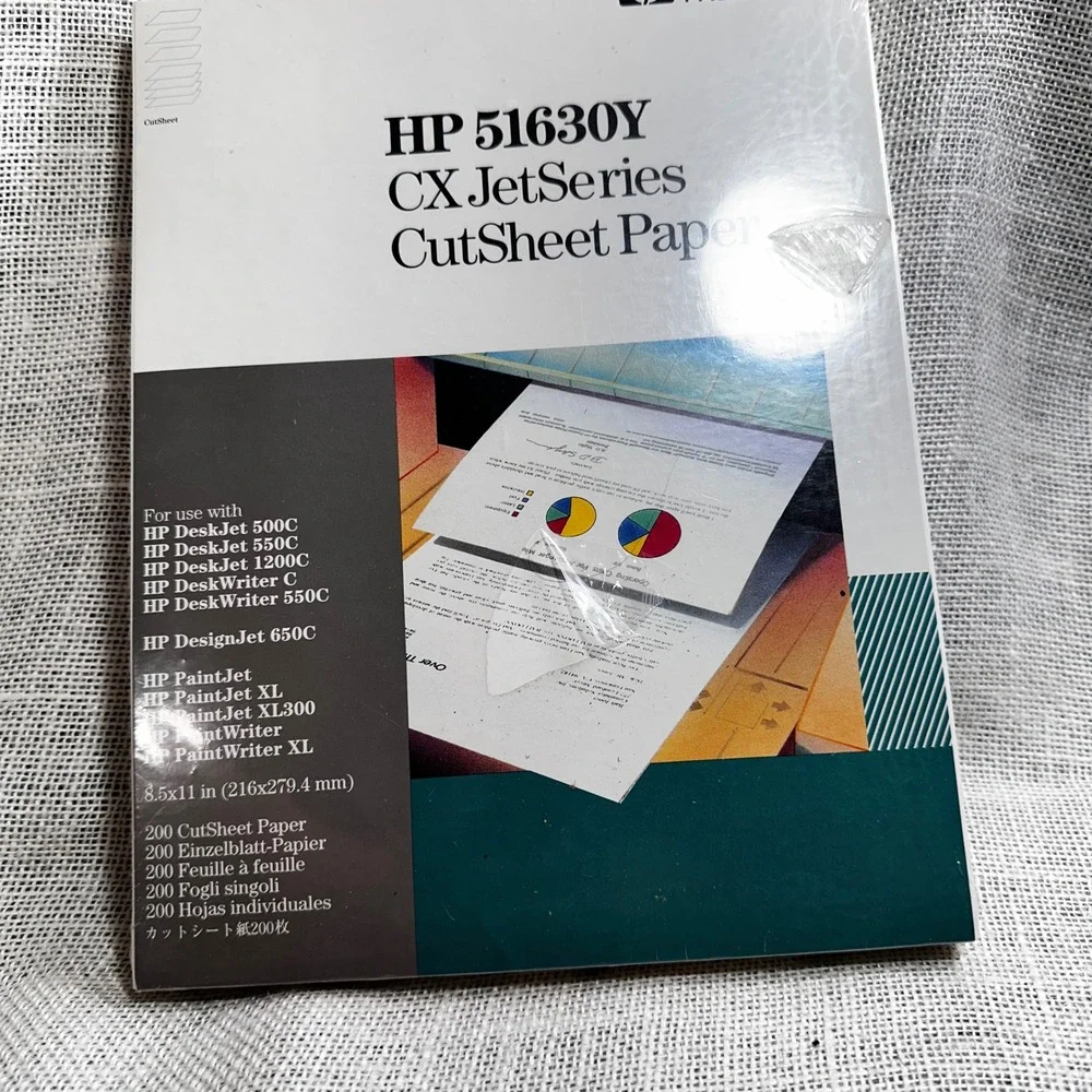 Vintage HP 51630Y CX JetSeries CutSheet‎ Paper 200 Sheets 8.5x11 NOS Sealed